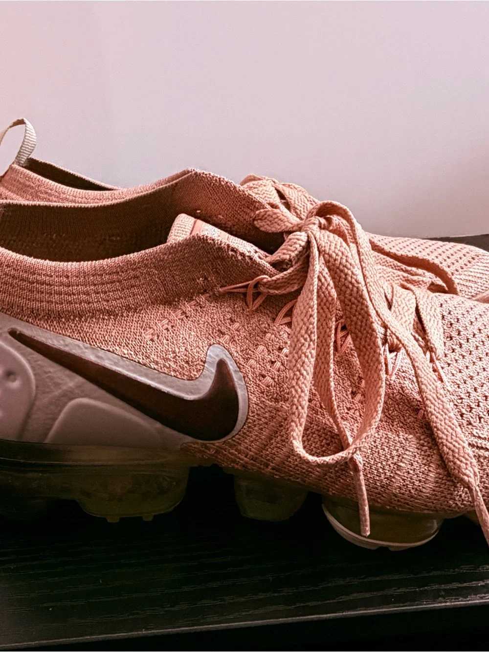 Nike Women's Knit Lace-Up Sneakers - Rose/Coral